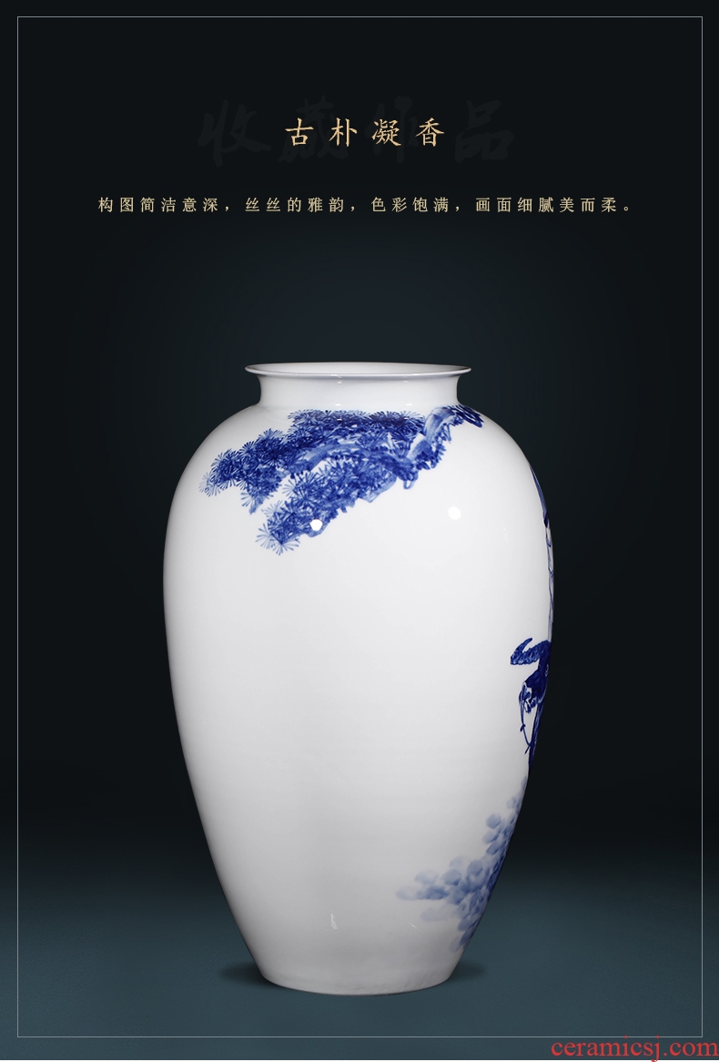 The Master of jingdezhen ceramic hand - made laozi through large blue and white porcelain vases, flower arrangement sitting room home furnishing articles