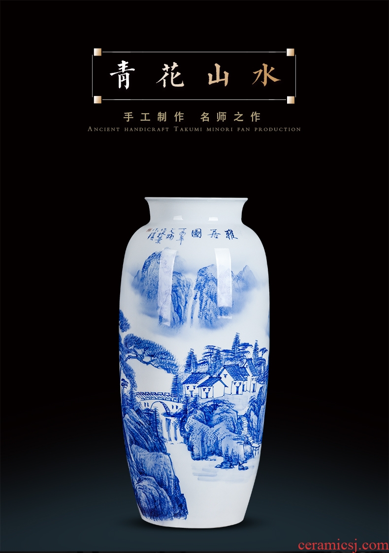Jingdezhen ceramic peony vases, flower arranging machine sitting room office decorations restoring ancient ways furnishing articles large porcelain - 568646889736