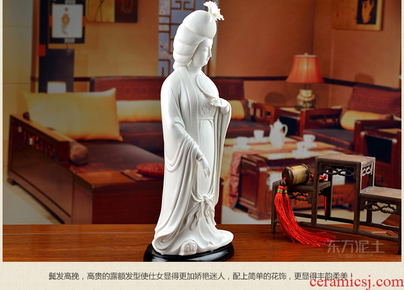 Oriental clay ceramic beauty furnishing articles dehua white porcelain figures its/15 "yun tang, ladies D25-02