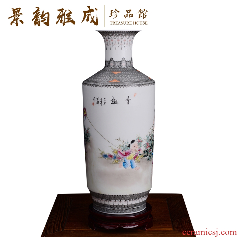 Jingdezhen ceramic hand - made fashion flower vase new sitting room of Chinese style household soft outfit furnishing articles craft ornaments