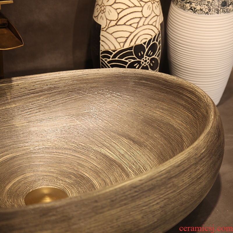 Ling yu jingdezhen restoring ancient ways more oval ceramic art stage basin basin bathroom sink