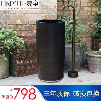 Ling yu, the column to use the lavatory basin toilet lavabo art basin ceramic one column column combination of 51