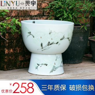 Ling yu, jingdezhen ceramic art mop pool large balcony mop pool is suing one Chinese wind restoring ancient ways the pool table