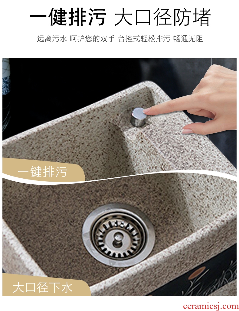 Ling yu sunflower mop pool is suing garden square ceramic mop pool household balcony toilet wash mop pool