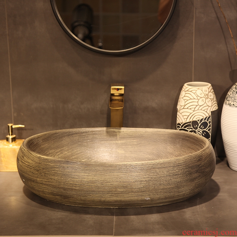 Ling yu jingdezhen restoring ancient ways more oval ceramic art stage basin basin bathroom sink