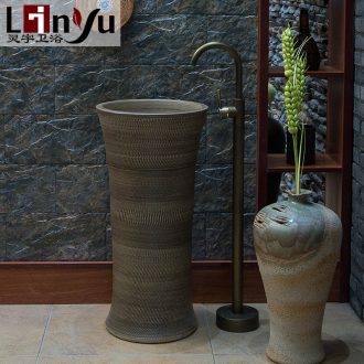 Ling yu basin lavatory sink art column 025 toilet basin ceramic one column column combination