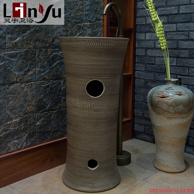 Ling yu basin lavatory sink art column 025 toilet basin ceramic one column column combination