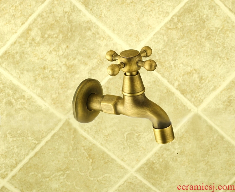 Ling yu faucet jingdezhen ceramic European - style full copper archaize thickening extended edition mop pool accessories household taps