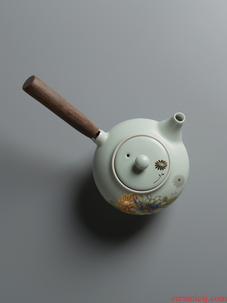 Is good source your up with wooden handle, side spend pot of creative three - dimensional on the teapot filtering kung fu tea set Chinese ceramic pot