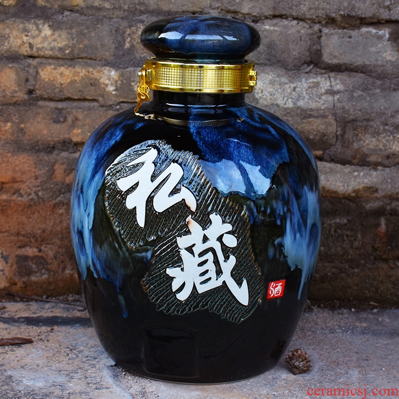 Jingdezhen ceramic jars 10 jins with leading domestic wine sealed it 50 kg archaize liquor jugs container