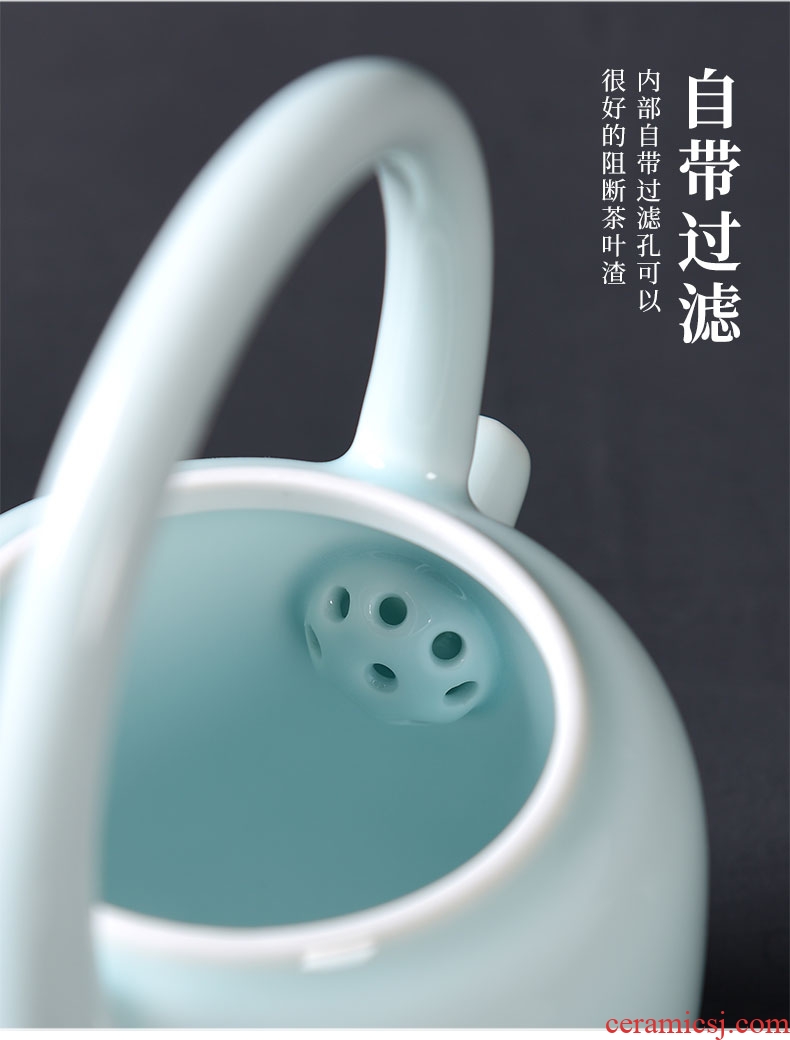 Tao good high temperature color glaze ceramics girder pot of tea set household combination girder pot teapot gift set