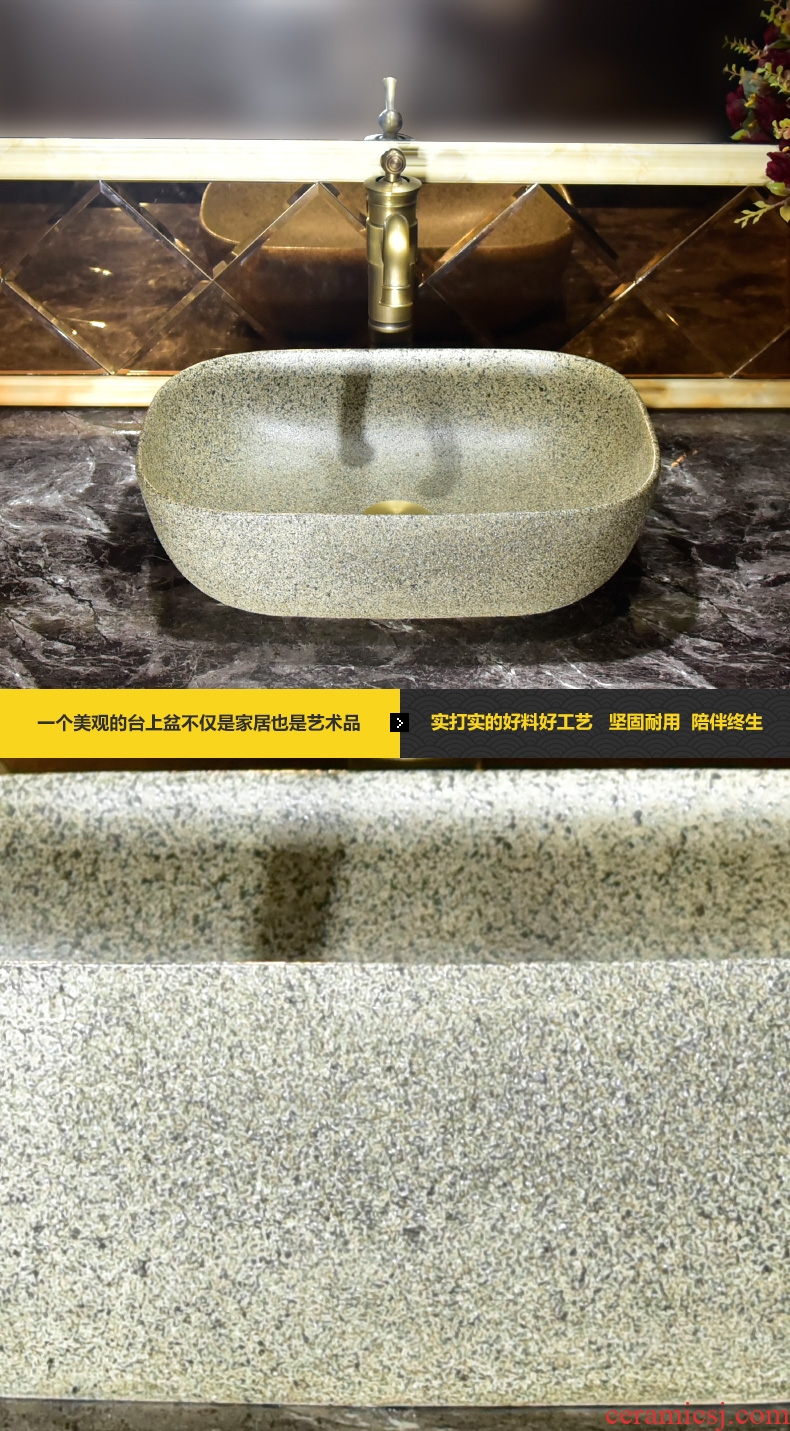 American ultra - thin stage basin of restoring ancient ways of household ceramic art basin sinks jingdezhen rectangle on the sink
