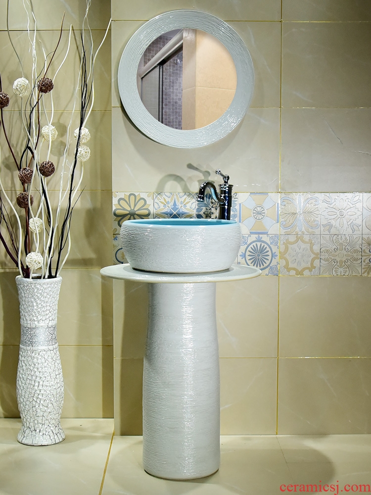 White sink basin stage one pillar lavabo ceramics lavatory floor pillar basin is suing