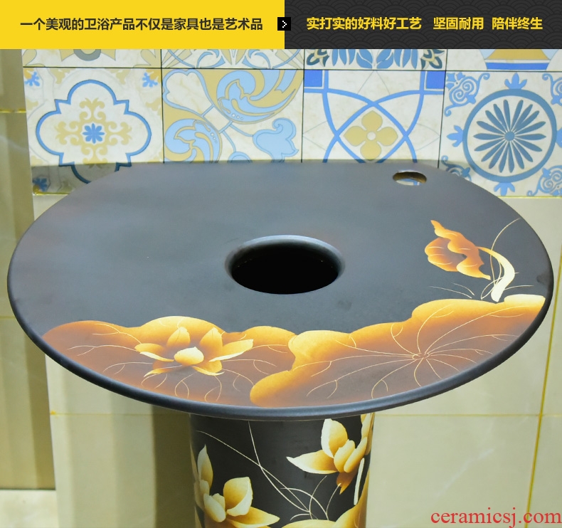 Art ceramic pillar lavabo circular toilet lavatory basin floor balcony household restoring ancient ways