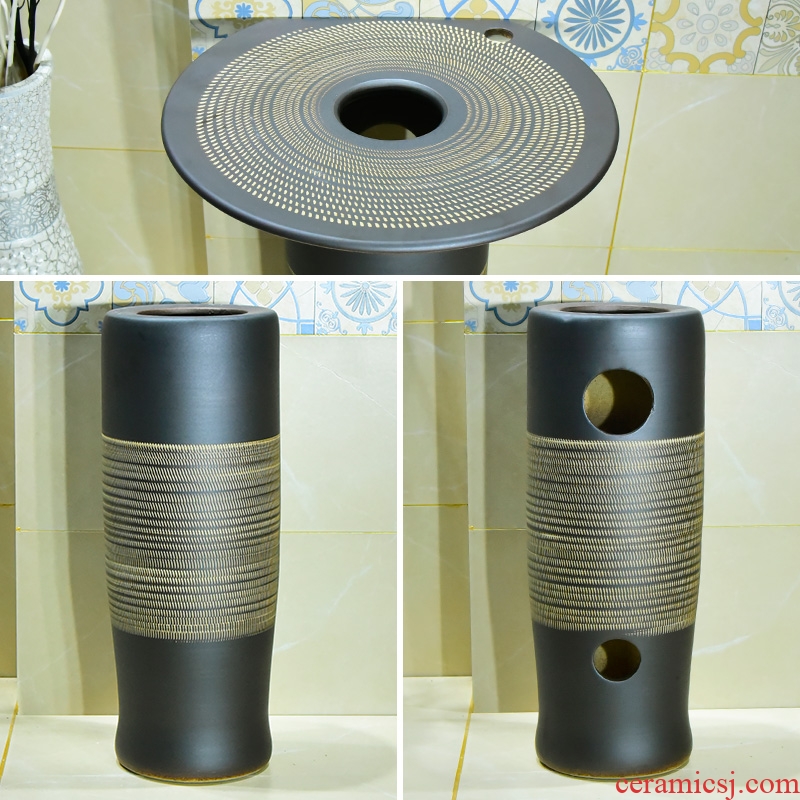 Ceramic toilet lavatory household basin sink is suing balcony sink basin of one - piece floor pillar