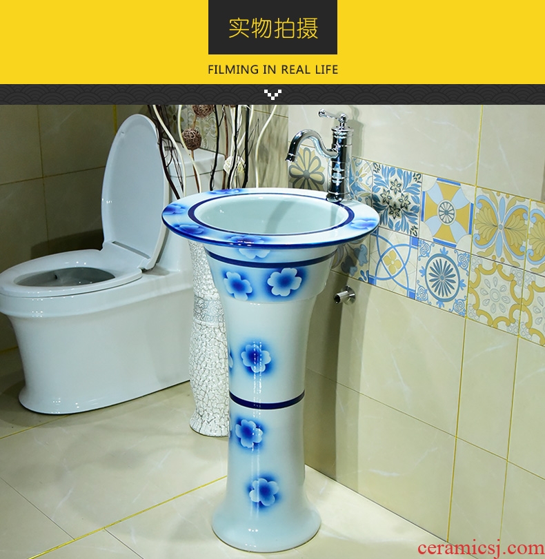 The Lavatory toilet pillar basin integrated is suing balcony sink ceramic art basin floor for wash gargle