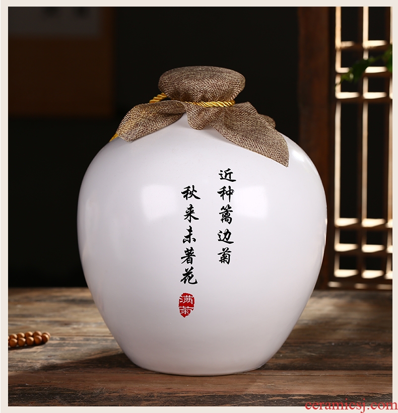 Jingdezhen ceramic bottle is empty bottle 1 catty 2 jins 5 jins 10 jins home jar jar sealed jar of wine furnishing articles