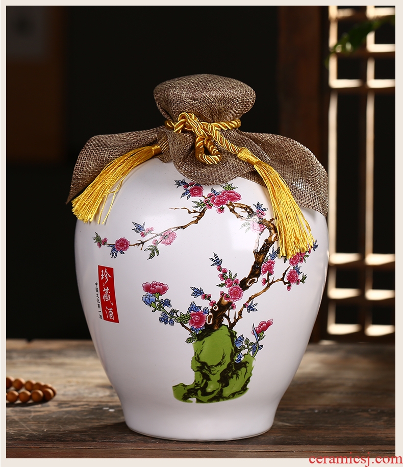 Jingdezhen ceramic bottle is empty bottle 1 catty 2 jins 5 jins 10 jins home jar jar sealed jar of wine furnishing articles