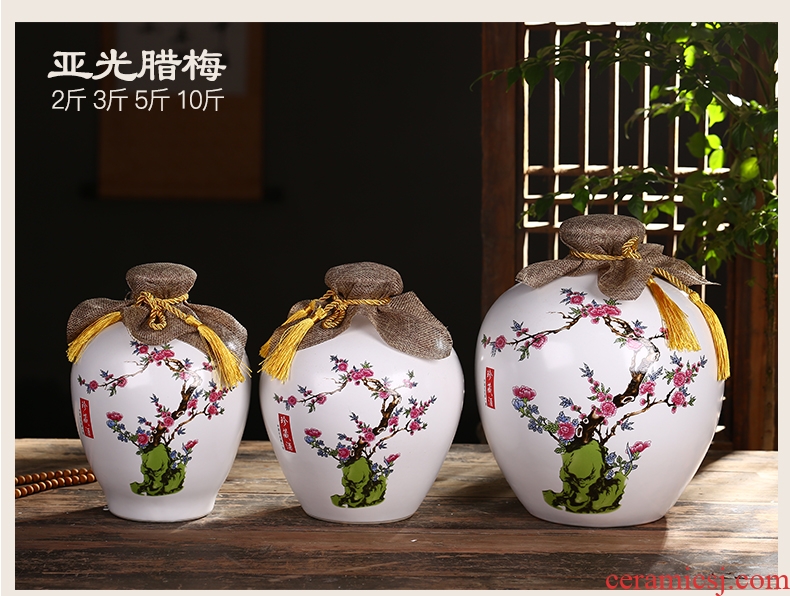 Many optional jingdezhen ceramic bottle wine jar empty bottle seal wine jugs home hip flask 3 kg