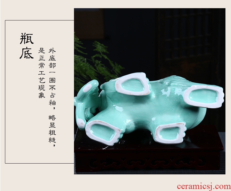 Jingdezhen ceramic jars blue glaze 5 jins deacnter empty wine bottles of the mythical wild animal town home furnishing articles hip wine gift box