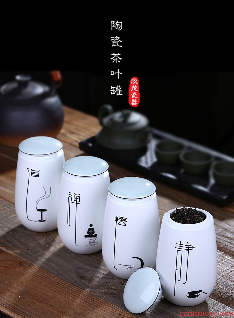 Many jingdezhen ceramic tea as cans sealed jar of honey pot elder brother up on snacks storage tank tea accessories