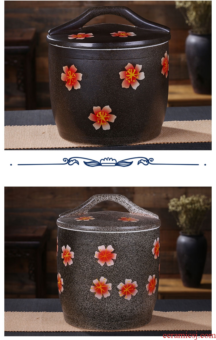 Jingdezhen ceramic barrel ricer box with a lid archaize of household barrel storage tank tea cake cylinder 20 jins 30 jins 50 pounds