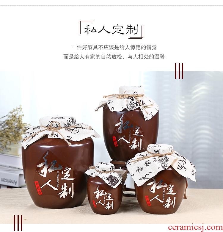 Many optional jingdezhen ceramic bottle wine jar empty bottle seal wine jugs home hip flask 3 kg