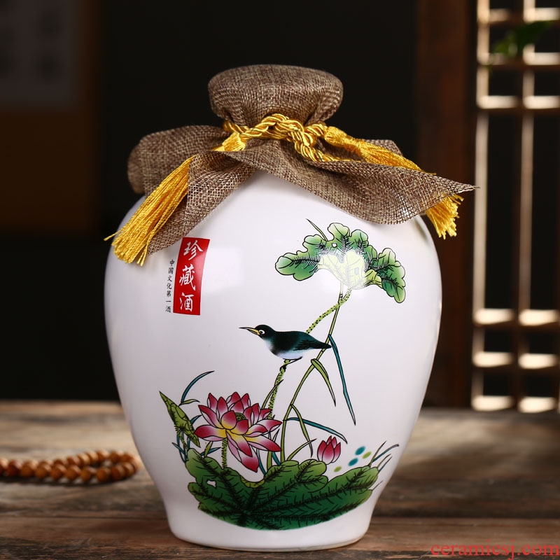 Many optional jingdezhen ceramic bottle wine jar empty bottle seal wine jugs home hip flask 3 kg