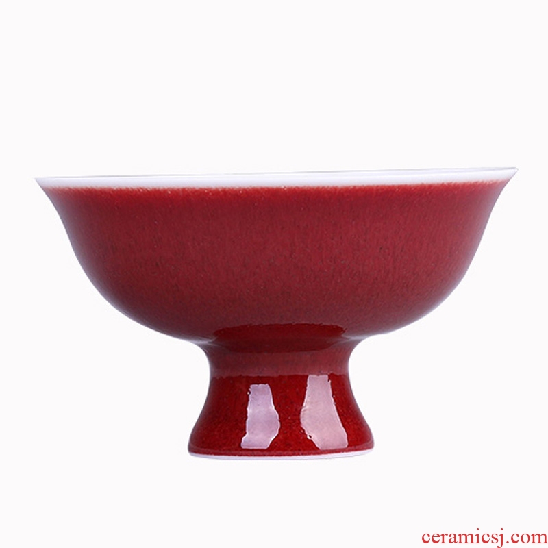 The Master cup of jingdezhen ceramic cups offering red glaze bowl fullness kung fu tea set single cup sample tea cup goblet