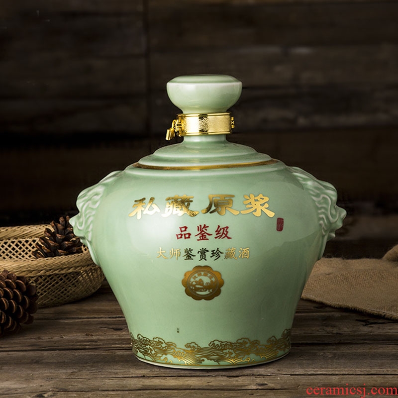 More than 10 jins to jingdezhen ceramic wine bottle is empty jars household seal hip little expressions using bottle bottle wine