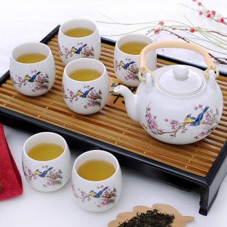 7 heads girder pot of tea set gift boxes of jingdezhen inferior smooth glaze household teapot pay-per-tweet figure