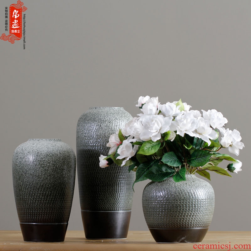 Dried flower flower vase jingdezhen ceramic sitting room adornment is placed coarse pottery I and contracted rural desktop restoring ancient ways