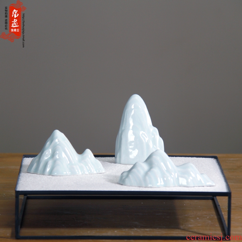 Four bijia mountain put paperweight Four treasures tea pet mountains of jingdezhen ceramic pen mountain brush calligraphy pen rack