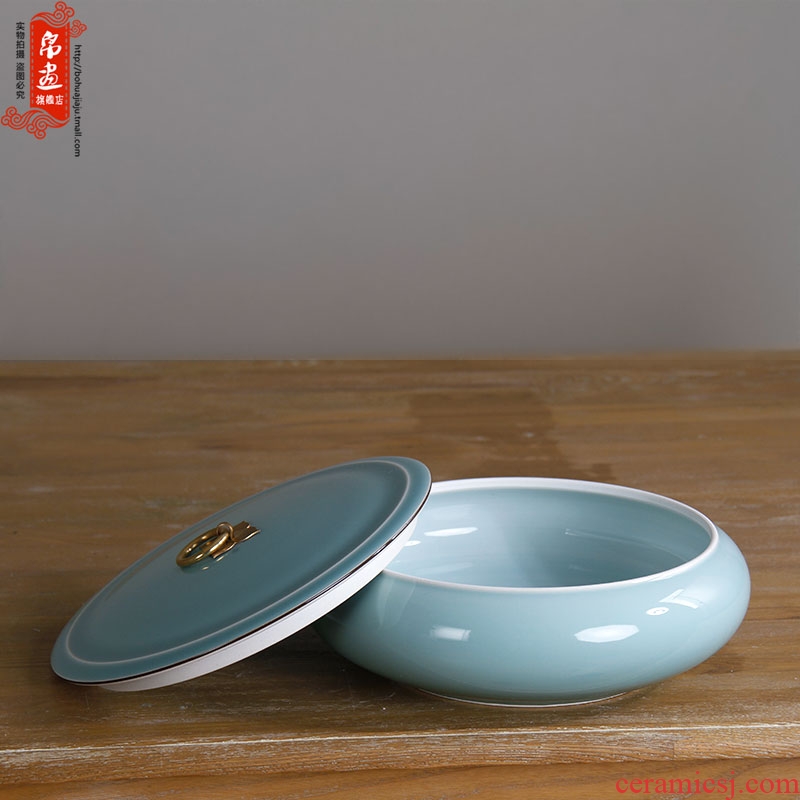 Jingdezhen ceramics caddy fixings variable glaze manual creative tea house home sitting room place the metal handle POTS