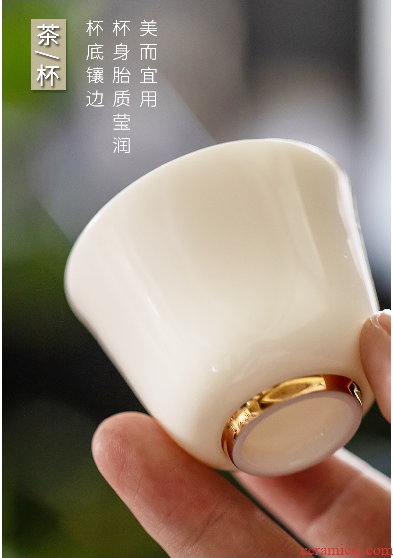 Yipin # $gratitude ceramic teapot teacup home New Year gifts kung fu tea set bamboo tea tray to the saucer
