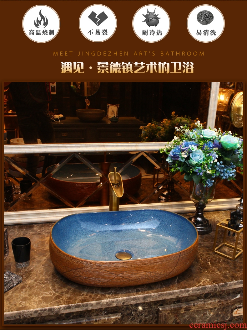 On the ceramic art basin sink rectangular lavatory toilet basin basin oval household the basin that wash a face