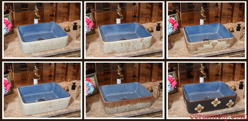 Ou a rectangle ceramic art basin basin sink toilet round basin basin stage basin in northern Europe