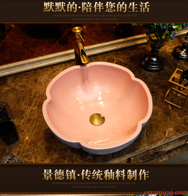 The stage basin basin of Chinese style restoring ancient ways American square art ceramic face basin bathroom sinks The pool that wash a face to wash your hands