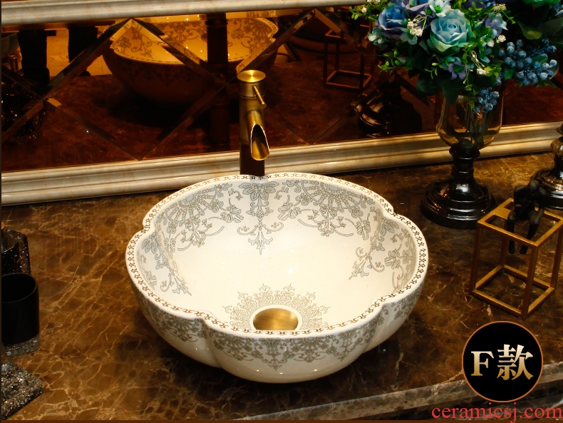 The stage basin American round art basin of new Chinese style restoring ancient ways ceramic face basin bathroom sinks The pool that wash a face to wash your hands