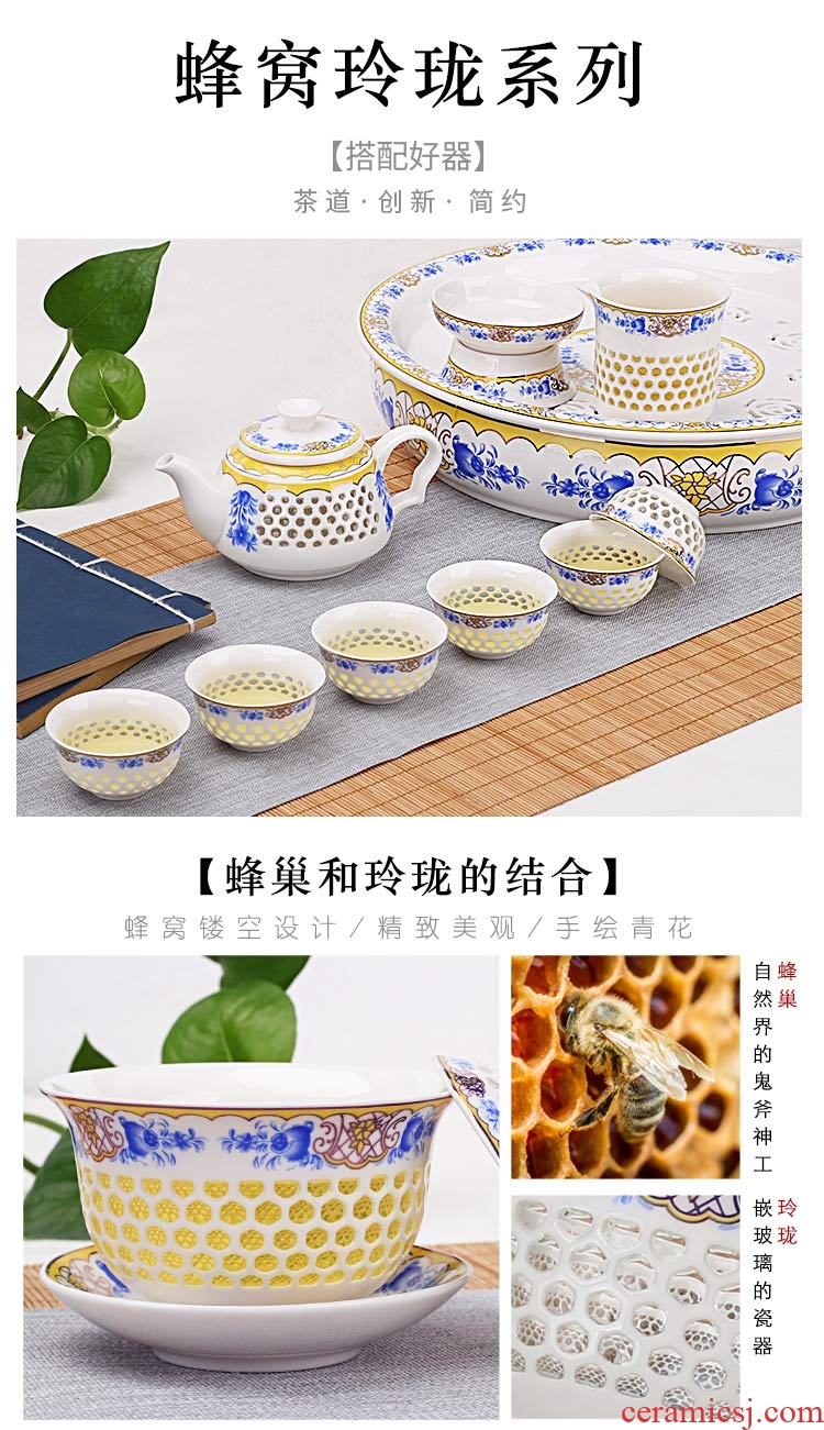 Tea set household contracted and I Chinese style of a complete set of porcelain of jingdezhen ceramic teapot teacup kung fu Tea tray