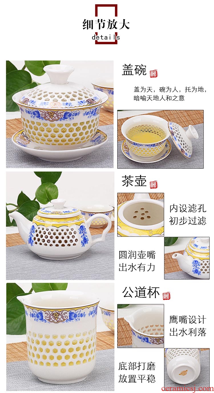 Tea set household contracted and I Chinese style of a complete set of porcelain of jingdezhen ceramic teapot teacup kung fu Tea tray