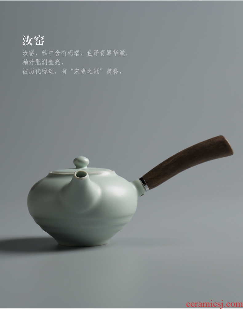 Is good source your up with wooden handle, side spend pot of creative three - dimensional on the teapot filtering kung fu tea set Chinese ceramic pot