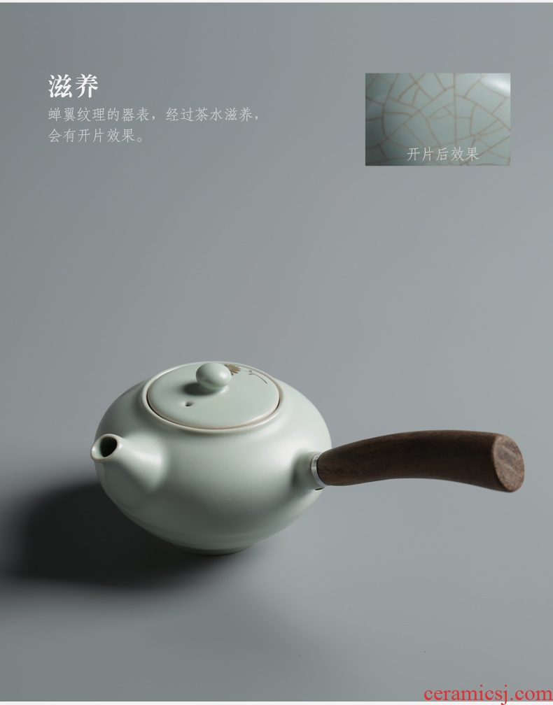 Is good source your up with wooden handle, side spend pot of creative three - dimensional on the teapot filtering kung fu tea set Chinese ceramic pot