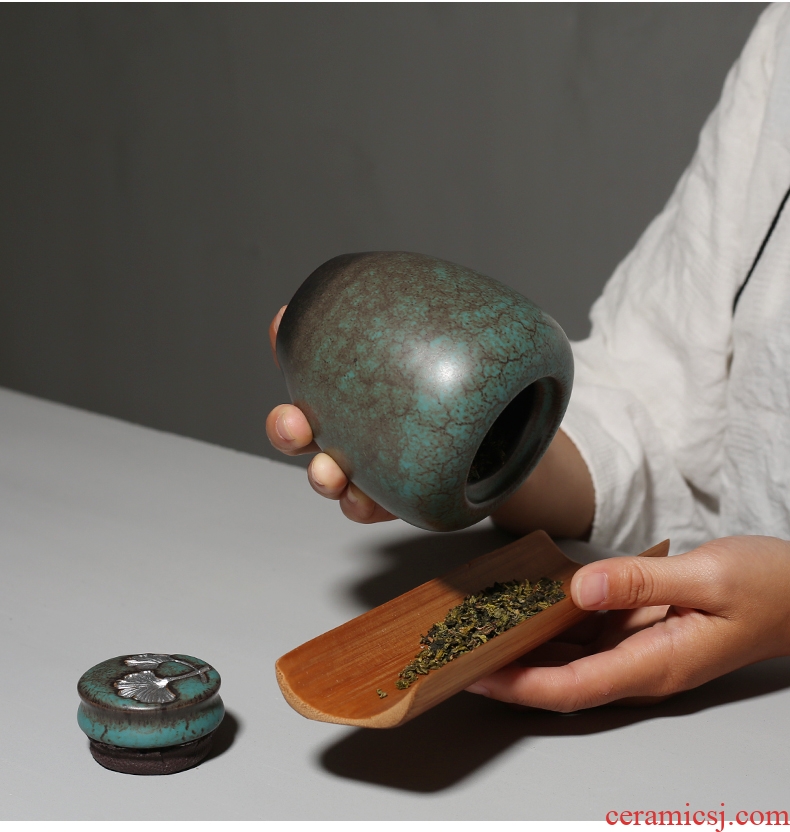 YanXiang fang up apricot leaf emboss ceramic tea pot coarse pottery retro seal storage POTS