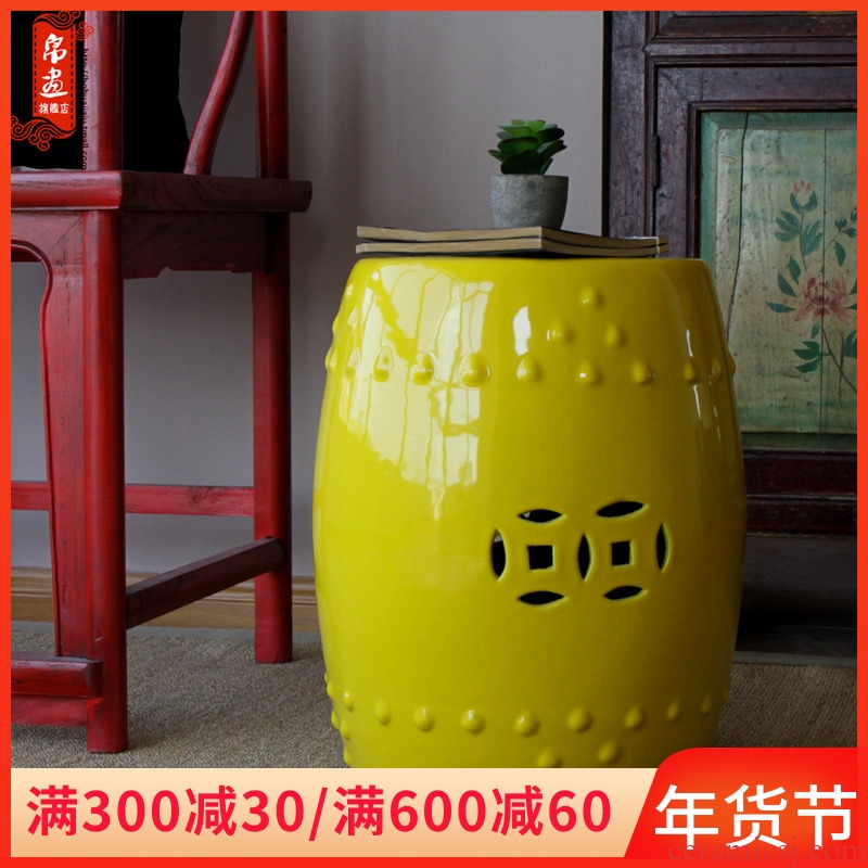 Jingdezhen ceramic furnishing articles drum who is a chair block who Chinese who archaize home courtyard sitting room adornment