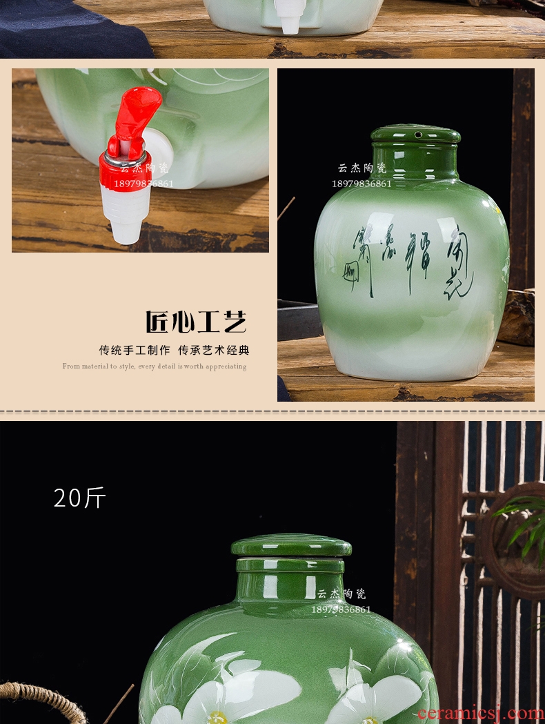 Jingdezhen ceramic jars 10 jins 20 jins 30 jins 50 jin carving by jars wine mercifully wine wine wine