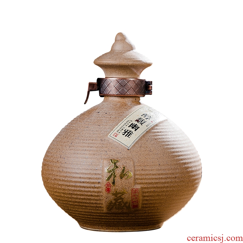 Jingdezhen archaize inferior smooth glaze ceramic bottle 1 catty wine container wooden bulk empty jar