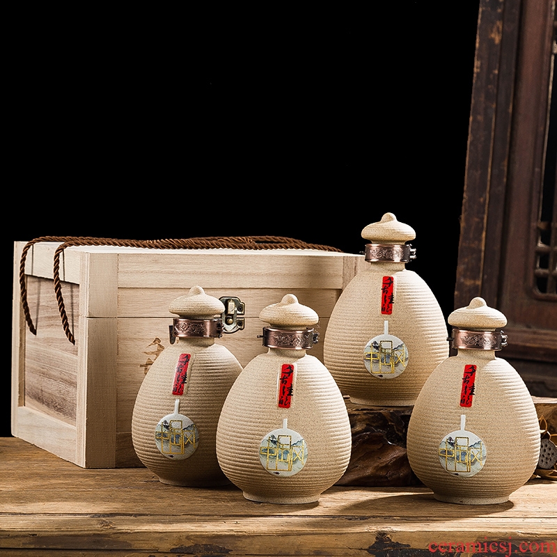 Ceramic bottle decoration ideas 1 catty put empty bottles household seal make Chinese liquor wine jar jar pot of furnishing articles