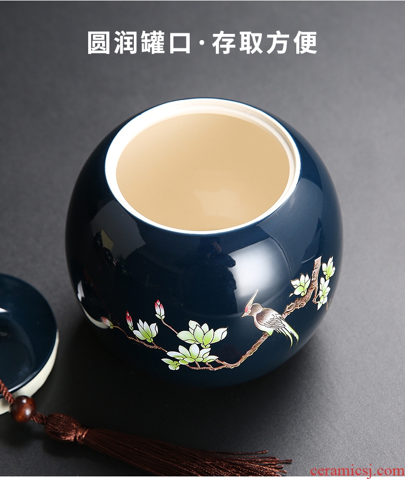 Up with ceramic big in number seal storage POTS moistureproof green tea caddy fixings puer tea pot of tea packaging gift box