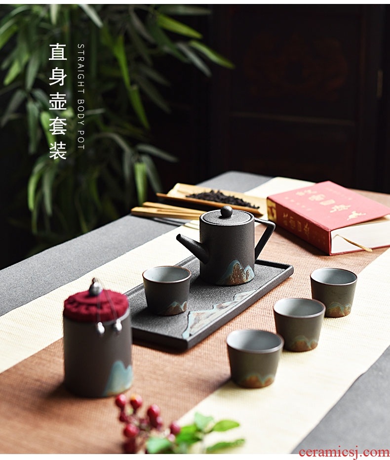 Tao fan contracted coarsely TaoGan make tea set a pot of four cups of kung fu girder gift teapot ceramic tea pot
